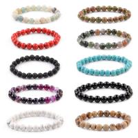 Gemstone Bracelets, Natural Stone, Unisex & anti-fatigue, more colors for choice, 8mm, Length:19 cm, Sold By PC