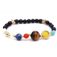 Gemstone Bracelets Zinc Alloy with Natural Stone plated Unisex & anti-fatigue mixed colors Length 18 cm Sold By PC