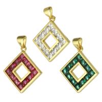 Cubic Zirconia Micro Pave Brass Pendant, fashion jewelry & micro pave cubic zirconia & for woman, more colors for choice, 20x22x2mm, Hole:Approx 3mm, 10PCs/Lot, Sold By Lot