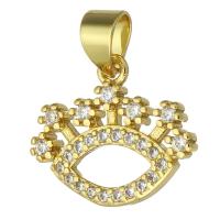 Cubic Zirconia Micro Pave Brass Pendant, fashion jewelry & micro pave cubic zirconia & for woman, golden, 16x13x2mm, Hole:Approx 3mm, 10PCs/Lot, Sold By Lot