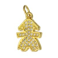 Cubic Zirconia Micro Pave Brass Pendant fashion jewelry & DIY & micro pave cubic zirconia & for woman golden Approx 3mm Sold By Lot