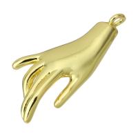 Brass Jewelry Pendants, Hand, fashion jewelry & DIY & for woman, golden, 12.50x28x5mm, Hole:Approx 1.5mm, 10PCs/Lot, Sold By Lot