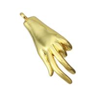 Mässing Smycken Hängen, Hand, mode smycken & DIY & för kvinna, gyllene, 10x27x4mm, Hål:Ca 1.5mm, 10PC/Lot, Säljs av Lot