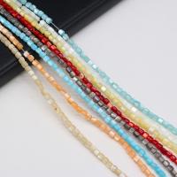 Perles de coquille colore naturelle, DIY, plus de couleurs à choisir, 3.50x3.50mm, Vendu par 40 cm brin