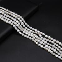 Keishi ferskvandskulturperle Beads, Ferskvandsperle, du kan DIY, hvid,  7-8mm, Solgt Per 36 cm Strand