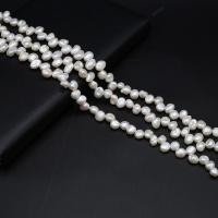 Keishi ferskvandskulturperle Beads, Ferskvandsperle, du kan DIY, hvid,  7-8mm, Solgt Per 36 cm Strand