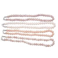 Přírodní Sladkovodní Pearl náhrdelník, Kolo, DIY & různé velikosti pro výběr, více barev na výběr, Prodáno za 45 cm Strand