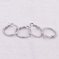Stainless Steel Hoop Earring, Donut, different size for choice & for woman, original color, Sold By Pair