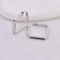 Stainless Steel Hoop Earring, Geometrical Pattern, polished, different styles for choice, original color, Sold By Pair