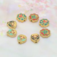 Cloisonne Beads, Brass, gold color plated, fashion jewelry & enamel, more colors for choice, nickel, lead & cadmium free, Sold By PC