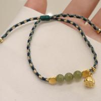 Hetian Jade Bracelet with Cotton Cord Lotus Seedpod fashion jewelry & for woman 6mm Length Approx 6-9 Inch Sold By PC