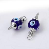 Evil Eye Pendants, Lampwork, Round, blue, 18x41mm, Sold By PC