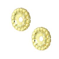 Perles intercalaires en alliage de zinc, Placage de couleur d'or, 10x10x2mm, Vendu par PC