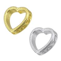 Zinc Alloy Frame Bead Heart plated Sold By PC
