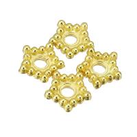 Perles intercalaires en alliage de zinc, Plaqué d'or, 7x7x2mm, Vendu par PC
