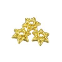 Tibetan Style Bead Cap, Hexagram, real gold plated, 8x9x3mm, Sold By PC
