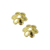 Tibetan Style Bead Cap, Flower, real gold plated, more colors for choice, 8x7x3mm, Sold By PC