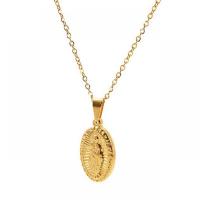 Stainless Steel Jewelry Necklace, 18K gold plated, cross chain & for woman, 23x14mm, Length:Approx 18 Inch, Sold By PC