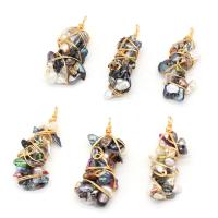 Freshwater Pearl Pendants, Iron, with Freshwater Pearl, irregular, mixed colors, 25x55mm, Sold By PC