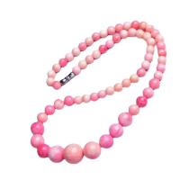 Shell Necklaces graduated beads & for woman pink 6-14mm Length 45 cm Sold By PC