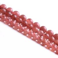 Strawberry Quartz Beads, Round, DIY, red, Sold Per 38 cm Strand