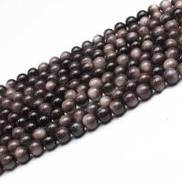 Silver Obsidian Beads Round DIY mixed colors Sold Per 38 cm Strand
