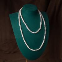 Natural Freshwater Pearl Necklace plated fashion jewelry & for woman white 6-7mm Sold By Strand