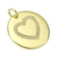 Cubic Zirconia Micro Pave Brass Pendant gold color plated fashion jewelry & DIY & micro pave cubic zirconia & for woman golden Approx 4mm Sold By Lot