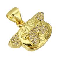 Cubic Zirconia Micro Pave Brass Pendant Dog gold color plated fashion jewelry & DIY & micro pave cubic zirconia & for woman golden Approx 4mm Sold By Lot
