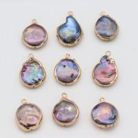 Freshwater Pearl Pendants with Brass gold color plated fashion jewelry & DIY 10x18- Sold By PC