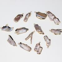 Pendentifs perles d'eau douce, perle d'eau douce cultivée, avec laiton, Placage de couleur d'or, bijoux de mode & DIY, 10x20-15x25mm, Vendu par PC