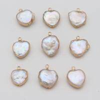 Ciondoli perle d'acqua dolci, perla d'acquadolce coltivata naturalmente, with ottone, placcato color oro, gioielli di moda & DIY, 15x15mm, Venduto da PC