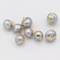 Freshwater Pearl Connector, with Brass, gold color plated, fashion jewelry & DIY, 8x16-10x18mm, Sold By PC