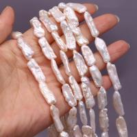 Biwa kultivované sladkovodní perle, Sladkovodní Pearl, Nepravidelné, DIY, bílý, 8x25-9x27mm, Prodáno za Cca 15 inch Strand