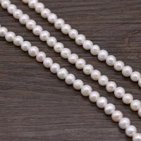 Perles de nacre rondes de culture d'eau douce, perle d'eau douce cultivée, DIY, blanc, 6.5-7mm, Vendu par Environ 14.17 pouce brin