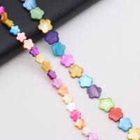 Natural Colored Shell Beads, Plum Blossom, DIY & different size for choice, mixed colors, Sold Per Approx 15 Inch Strand