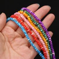 Perles de coquille colore naturelle, abaque, DIY, plus de couleurs à choisir, 3x5mm, Vendu par Environ 15 pouce brin