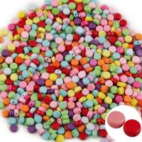 Solid Color Akril gyöngyök, Lapos kerek, több színt a választás, 7x3.80mm, Kb 100PC-k/Bag, Által értékesített Bag