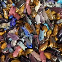 Bijoux Pendentifs en pierres gemmes, Pierre naturelle, poisson, envoyé au hasard & unisexe, couleurs mélangées, 10x16-18mm, Vendu par PC