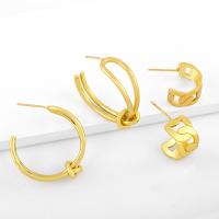 Brass Stud Earring gold color plated fashion jewelry golden nickel lead & cadmium free Sold By Pair