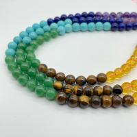 Смешанные Бусины Gemstone, Полудрагоценный камень, полированный, DIY & разный размер для выбора, разноцветный, 4-10mm, Продан через 14.96 дюймовый Strand