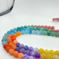 Natural Effloresce Agate Beads, polished, DIY & different size for choice, mixed colors, 4-10mm, Sold Per 14.96 Inch Strand