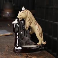 Backflow Incense Burner Purple Clay Tiger handmade for home and office & durable Sold By PC
