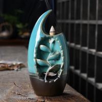 Backflow Incense Burner, Porcelain, handmade, for home and office & durable, 106x103x115mm, Sold By PC