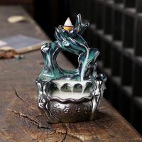 Backflow Incense Burner, Porcelain, handmade, for home and office & durable, 119x87x168mm, Sold By PC