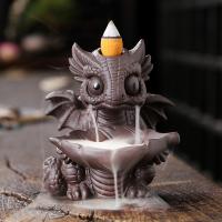 Backflow Incense Burner, Purple Clay, handmade, for home and office & durable, more colors for choice, 97x106x110mm, Sold By PC