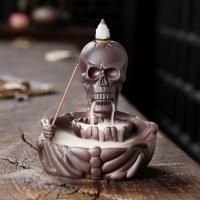 Backflow Incense Burner, Purple Clay, handmade, for home and office & durable, more colors for choice, 100x102x105mm, Sold By PC