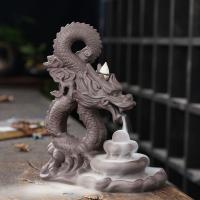 Backflow Incense Burner, Purple Clay, handmade, for home and office & durable, 179x94x204mm, Sold By PC