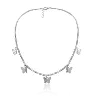 Zinc Alloy smykker halskæde, Butterfly, forgyldt, forskellige stilarter for valg & for kvinde, nikkel, bly & cadmium fri, Længde Ca. 14.1 inch, Solgt af PC