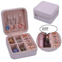 Multifunctional Jewelry Box PU Leather with Velveteen Square portable & for woman Sold By PC
